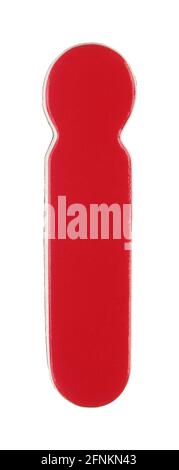 Kleiner buchstabe i magnetischer Buchstabe auf Weiß mit Beschneidungspfad Stockfoto