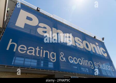 Valencia, Spanien. Mai 2021. Panasonic-Logo auf dem Circuit Ricardo Tormo. (Foto: Xisco Navarro/SOPA Images/Sipa USA) Quelle: SIPA USA/Alamy Live News Stockfoto