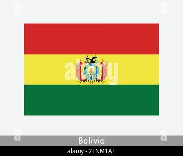 Flagge Boliviens. Flagge Des Bolivianischen Landes. Plurinational State of Bolivia detailliertes Banner. EPS-Vektorgrafik-Datei Stock Vektor