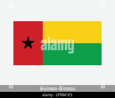 Nationalflagge von Guinea-Bissau. Flagge Des Landes Bissau-Guinean. Republik Guinea-Bissau detailliertes Banner. EPS-Vektorgrafik Datei ausschneiden Stock Vektor