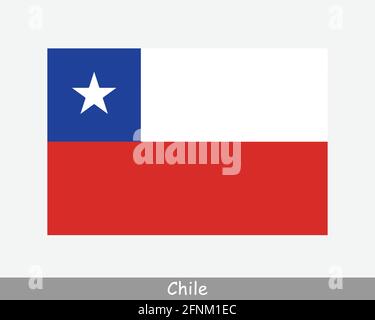 Nationalflagge von Chile. Chilenische Landesflagge. Republik Chile detailliertes Banner. EPS-Vektorgrafik Datei ausschneiden Stock Vektor