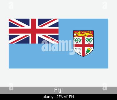 Nationalflagge von Fidschi. Flagge Des Fidschi-Landes. Detailliertes Banner der Republik Fidschi. EPS-Vektorgrafik-Datei Stock Vektor