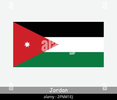 Nationale Flagge Jordaniens. Flagge Des Jordanischen Landes. Haschemitisches Königreich Jordanien detailliertes Banner. EPS-Vektorgrafik Datei ausschneiden Stock Vektor