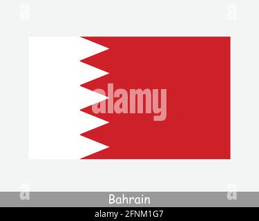 Nationale Flagge von Bahrain. Flagge Des Landes Bahraini. Ausführliches Banner des Königreichs Bahrain. EPS-Vektorgrafik Datei ausschneiden Stock Vektor