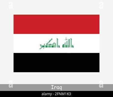 Nationale Flagge des Irak. Irakische Landesflagge. Detailliertes Banner der Republik Irak. EPS-Vektorgrafik Datei ausschneiden Stock Vektor