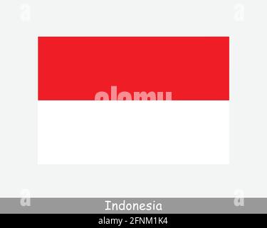 Nationale Flagge Indonesiens. Indonesische Landesflagge. Republik Indonesien detailliertes Banner. EPS-Vektorgrafik Datei ausschneiden Stock Vektor