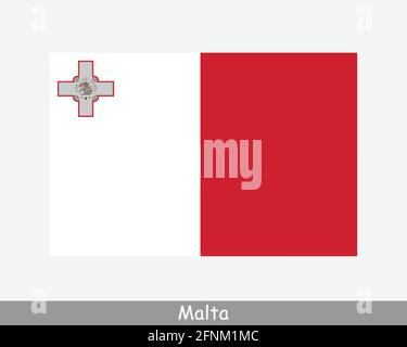 Nationale Flagge von Malta. Flagge Des Maltesischen Landes. Republik Malta detailliertes Banner. EPS-Vektorgrafik-Datei Stock Vektor