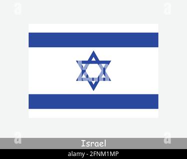 Nationale Flagge Israels. Israelische Landesflagge. Detailliertes Banner des Staates Israel. EPS-Vektorgrafik Datei ausschneiden Stock Vektor