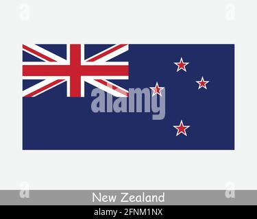 Nationale Flagge von Neuseeland. Kiwi Land Flagge Detailliertes Banner. EPS-Vektorgrafik Datei ausschneiden Stock Vektor