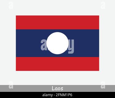 Nationalflagge von Laos. Laotische Landesflagge. Detailliertes Banner der Demokratischen Volksrepublik Laos. EPS-Vektorgrafik Datei ausschneiden Stock Vektor