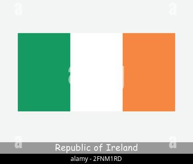 Irland. Irische Landesflagge. Ausführliches Banner für die Republik Irland. EPS-Vektorgrafik Datei ausschneiden Stock Vektor