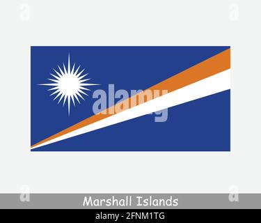 Nationale Flagge der Marshallinseln. Flagge Des Marshalleslandes. Republik der Marshallinseln detailliertes Banner. EPS-Vektorgrafik Datei ausschneiden Stock Vektor