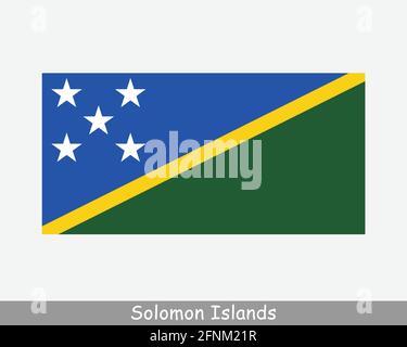 Nationale Flagge der Salomonen. Salomonen Land Flagge Detailliertes Banner. EPS-Vektorgrafik Datei ausschneiden Stock Vektor