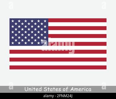 Nationale Flagge der Vereinigten Staaten von Amerika. US-Länderflagge USA. Detailliertes Amerikanisches Banner. EPS-Vektorgrafik Datei ausschneiden Stock Vektor