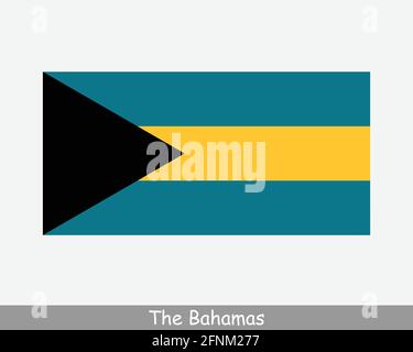 Nationale Flagge der Bahamas. Flagge Des Bahamaischen Landes. Commonwealth of the Bahamas detailliertes Banner. EPS-Vektorgrafik Datei ausschneiden Stock Vektor