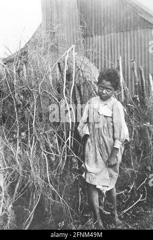 Geographie / Reisen, Australien, Menschen, Aborigines, kleines Mädchen, Botany Bay Reservation, ZUSÄTZLICHE-RIGHTS-CLEARANCE-INFO-NOT-AVAILABLE Stockfoto