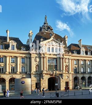 Frankreich. Rennes; Stadt; Departement Ille-et-Vilaine, Bretagne. Das Palais du Commerce ist ein Gebäude im Zentrum von Rennes. Gebaut in den späten n Stockfoto