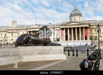 Blick auf die National Gallery vom Trafalgar Square Stockfoto