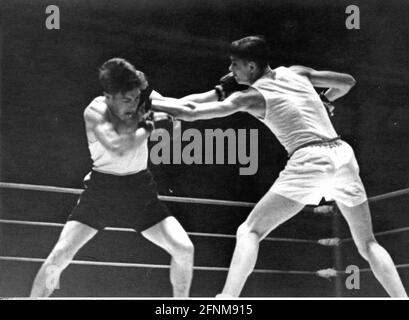 Sport, Boxen, Wettbewerb im Leichtgewicht zwischen den Niederlanden und Dänemark, ADDITIONAL-RIGHTS-CLEARANCE-INFO-NOT-AVAILABLE Stockfoto