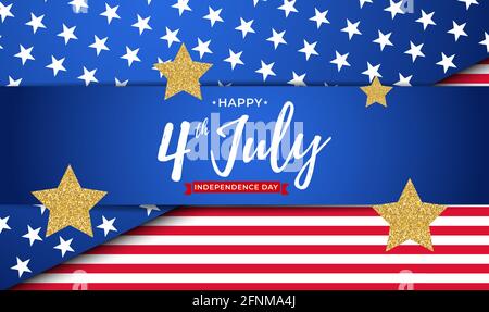 Juli, 4 Independence Day in den USA Hintergrund. Kann als Banner oder Poster verwendet werden. Vector Illustration Stock Vektor
