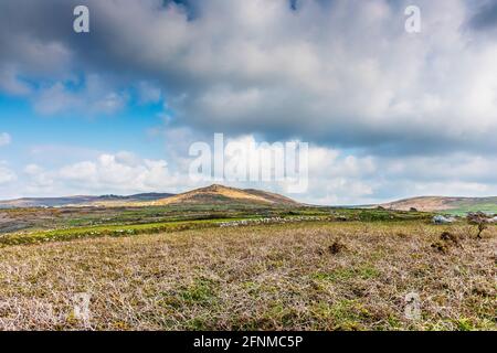 Zennor Hill in West Penwith in Cornwall. Stockfoto