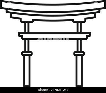 China Sightseeing-Ikone, Umriss-Stil Stock Vektor