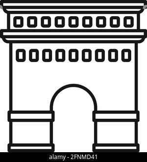 Tempel-Sightseeing-Ikone, Umriss-Stil Stock Vektor