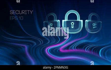Coputer internet Cyber Security Hintergrund. Internetkriminalität Vector Illustration. Digitale Sperre Vektor-illustration EPS 10. Stock Vektor