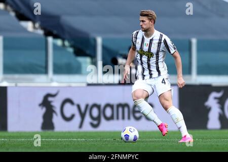 Matthijs de Ligt von Juventus FC im Einsatz während des Serie-A-Spiels zwischen Juventus FC und FC Internazionale. Stockfoto