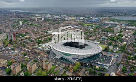 Luftaufnahme des Tottenham Hotspur Stadions das Heimstadion des Fußballclubs Tottenham Hotspur im Norden Londons N17 OBX Großbritannien, Großbritannien Stockfoto