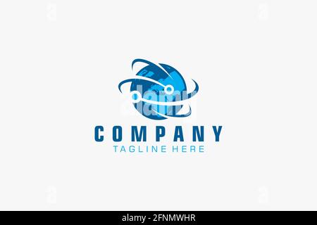 Globe Logo Template für Communication Business Illustration. Stock Vektor