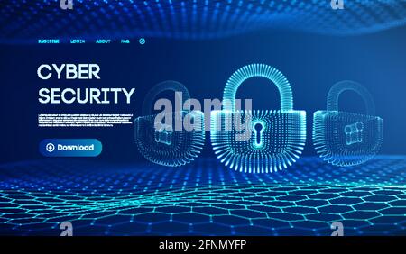 Coputer internet Cyber Security Hintergrund. Internetkriminalität Vector Illustration. Digitale Sperre Vektor-illustration EPS 10. Stock Vektor