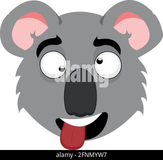 Vektor-Emoticon Illustration eines Cartoon Koala Gesicht mit einem Witziger Ausdruck Stock Vektor