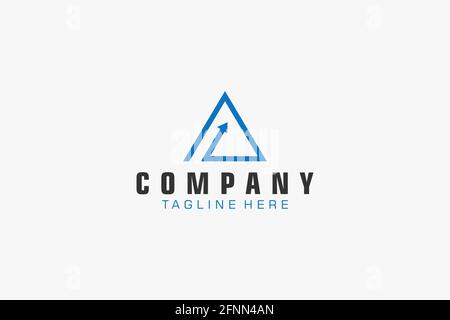 Abstrakter Anfangsbuchstabe A Logo. Verwendbar für Business-, Technologie- und Branding-Logos. Design-Vorlage Für Flaches Vektorlogo. Stock Vektor