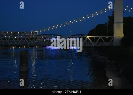 Hängebrücke in waco texas Stockfoto