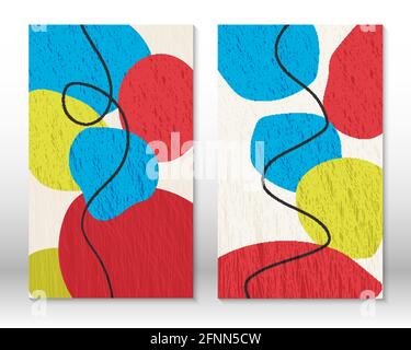 Moderne abstrakte Malerei. Fließende strukturierte geometrische Formen. Abstrakte handgezeichnete Formen mit Aquarelleffekt. Wohndesign. Moderner Kunstdruck Stock Vektor