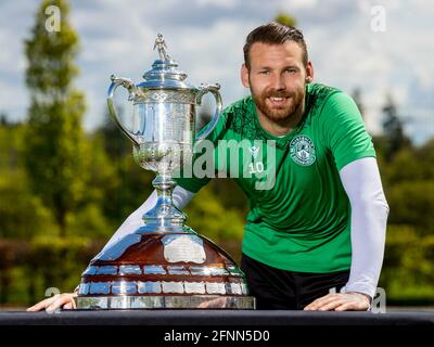 Hibernian Training Centre Edinburgh, Schottland, Großbritannien. 18. Mai 2021 während der Pressekonferenz vor dem Spiel für das Finale des Scottish Cups Credit: Alan Rennie/Alamy Live News Stockfoto