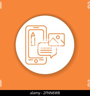 Foto-Editor mobile Anwendung in Smartphone Farbe Glyphe Symbol. Piktogramm für Webseite, mobile App, Promo. UI UX GUI Design-Element. Stock Vektor