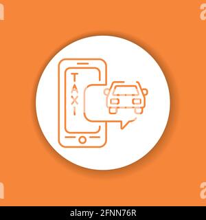 Taxi mobile Anwendung in Smartphone Farbe Glyph Symbol. Piktogramm für Webseite, mobile App, Promo. UI UX GUI Design-Element. Stock Vektor