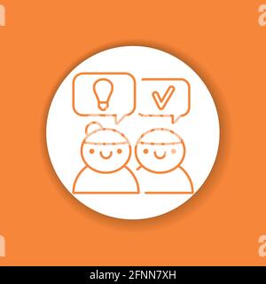Symbol für logische Argumentation, Farbzeichen, Glyphe. Soft Skills. Piktogramm für Web, mobile App, Promo. Stock Vektor