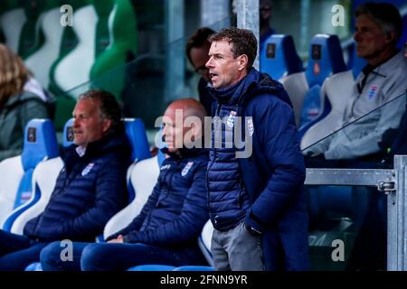 ZWOLLE, NIEDERLANDE - MAI 16: Headcoach Bert Konterman von PEC Zwolle während des niederländischen Eredivisie-Spiels zwischen PEC Zwolle und FC Groningen bei MAC3PARK Stockfoto