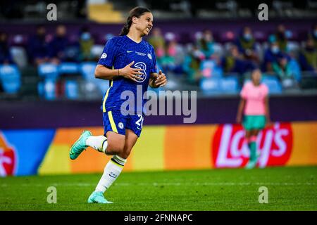 Göteborg, Schweden. Mai 2021. Sam Kerr (FC Chelsea 20) während des Finales in der UEFA Womens Champions League am 16. Mai 2021 zwischen dem FC Chelsea und dem FC Barcelona im Gamla Ullevi in Göteborg, Schweden Quelle: SPP Sport Press Foto. /Alamy Live News Stockfoto