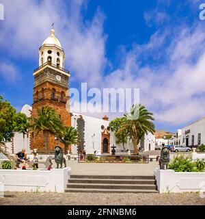 Reiseeindrücke aus Teguise, der ehemaligen Hauptstadt im Norden der Kanarischen Insel Lanzarote. Stockfoto