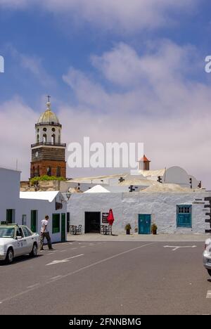 Reiseeindrücke aus Teguise, der ehemaligen Hauptstadt im Norden der Kanarischen Insel Lanzarote. Stockfoto