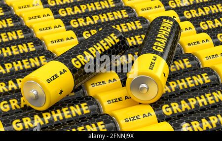 Generische Graphenbatterien. 3D-Rendering Stockfoto