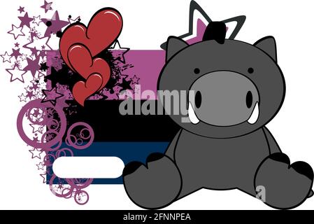 Niedliche Baby Wildschwein Cartoon Charakter Aufkleber im Vektor-Format sehr einfach zu bearbeiten Stock Vektor