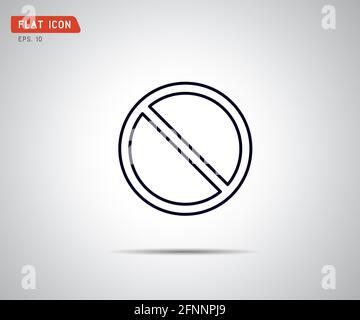 Stopp-Symbol, Verbot kein Symbol, roter Kreis, Warnschild, Vektor-Logo-Illustration Stockfoto