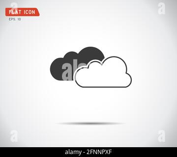 Flat Cloud-Symbol, abstraktes Logo, Vektorgrafik Stockfoto