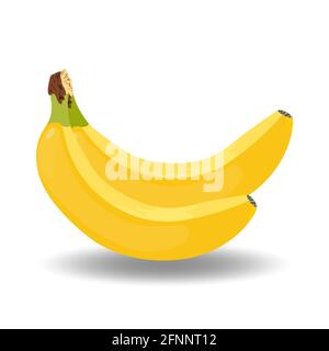 Abstrakt Haufen Bananen weißen Hintergrund. Ein paar Bananen Nahaufnahme isoliert auf einem weißen background.Organic Food.Healthy Diät. Stock Vektor