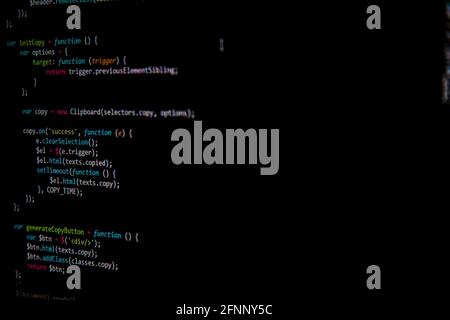 Programmieren des sql php-Quellcodes auf dem Bildschirm Stockfoto